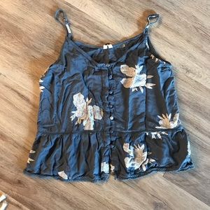 Blue floral tank top
